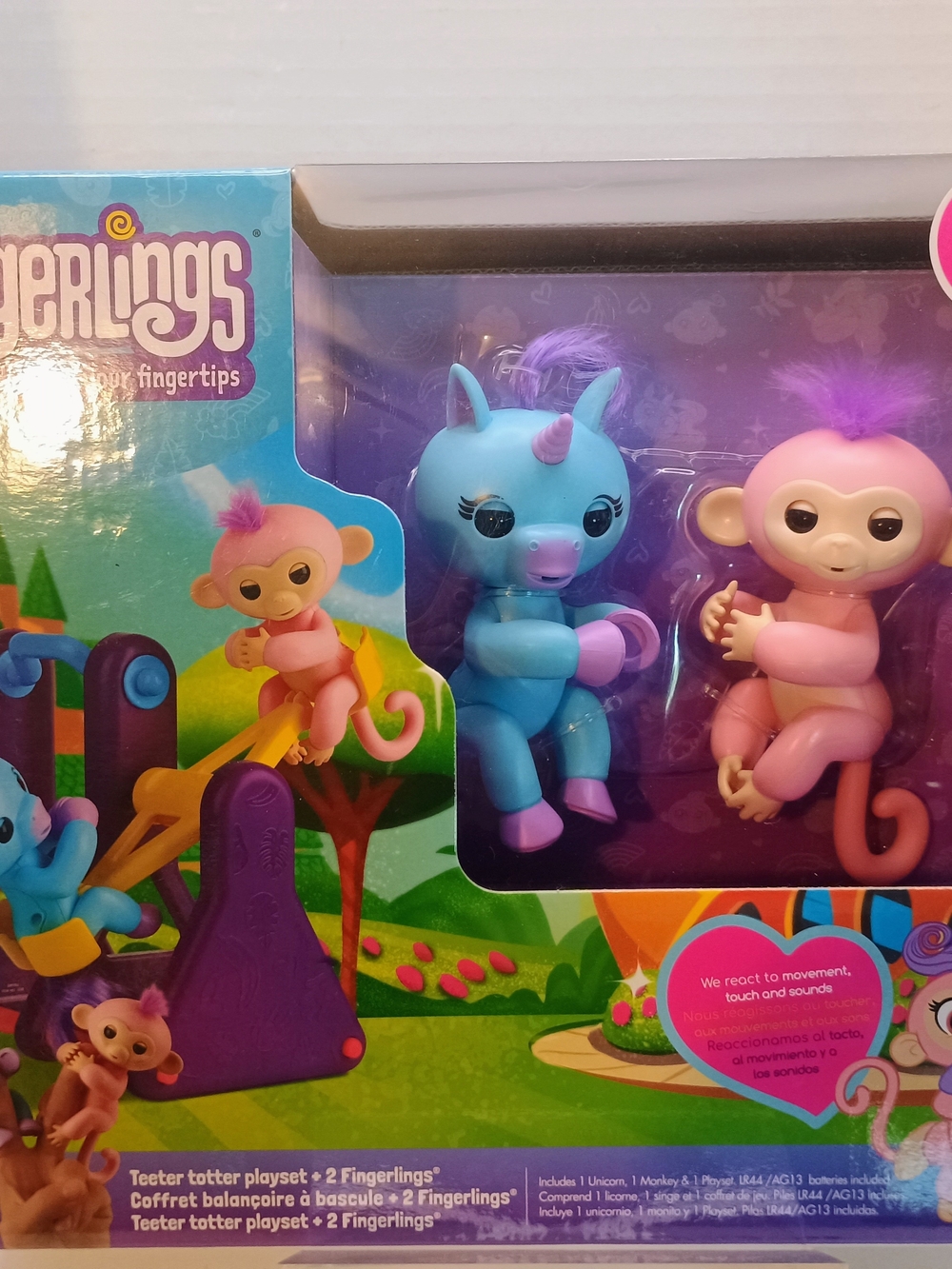 Fingerlings Monkey Coral Unicorn Callie Teeter Totter Play Set MISB 2018 WowWee